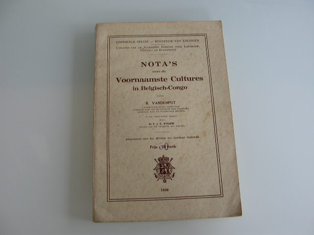 Nota's over de Voornaamste Cultures in Belgisch-Congo