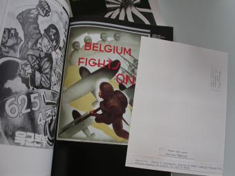 affiches in boek Miroir Oorlog en propaganda (+ 4 foto's van François Lahaut)