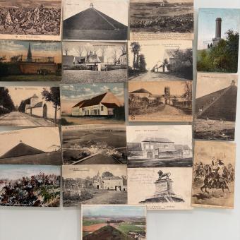 18 oude postkaarten Waterloo en de Slag bij Waterloo