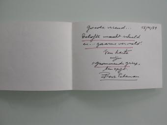 Bert Peleman gesigneerd kaartje met persoonlijke opdracht