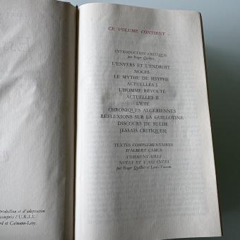 Albert Camus Essais Bibliothèque de la Pléiade