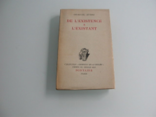 Levinas De l'existence à  l'existant