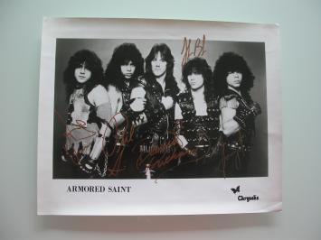 Armored Saint 1984 Signed First Chrysalis Promo Photo (All 5 Original Members incl. Dave Prichard)