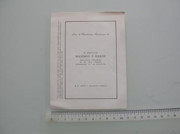 Carte manuscrite et signée du patriarche Maximos V Hakim vers 1975